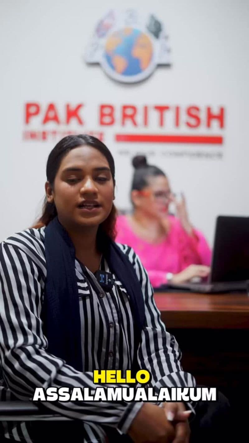A student being interviewed at the Pak British Institute