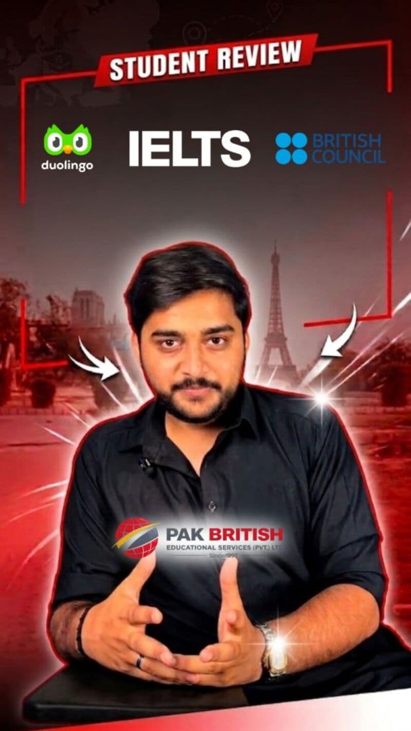 A student reviewing his IELTS, Duolingo and British Council preparation